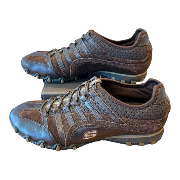 Skechers Women's Shoes Brown Leather Slip On Athletic Sneakers Size 6.5 - Picture 6 of 12